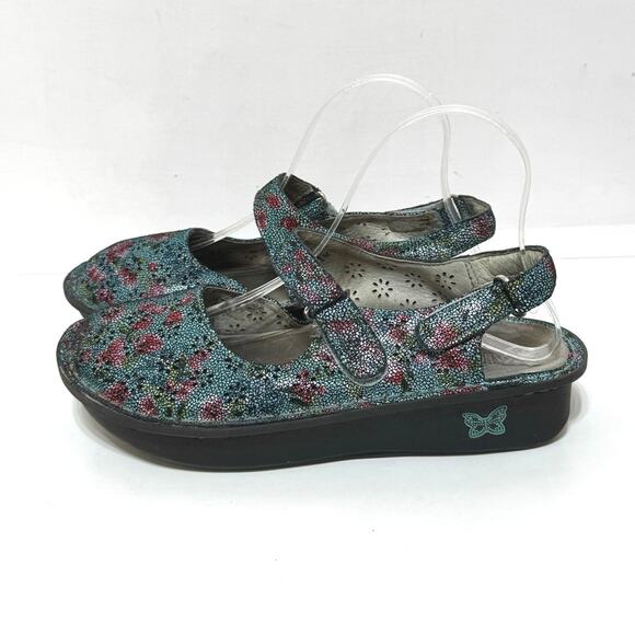 Alegria Women’s Jemma  Mary Jane Clogs Blue Green Floral Size 38 EU / US 8-8.5 - Picture 4 of 12